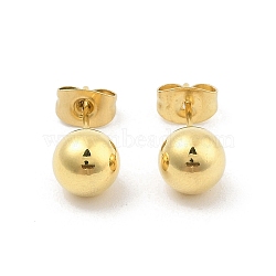 PVD Vacuum Plating 304 Stainless Steel Stud Earrings for Women, Round, Golden, 18x7mm(EJEW-C120-13G)