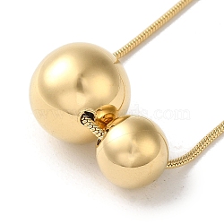 Vacuum Plating 304 Stainless Steel Snake Chain Necklaces, Round Pendants Necklaces, Golden, 16.50 inch(41.9cm)(NJEW-C045-03B-G)
