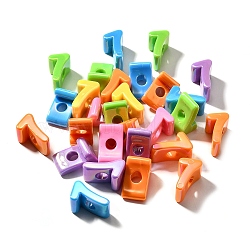 UV Plating Opaque Acrylic Beads, Iridescent, Number, 7, 22.5x14x14mm, Hole: 6mm(SACR-Z007-02H)