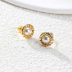 Elegant Gold Plated Fashionable Earrings for Women Under 18, Flat Round(KC9368)