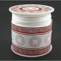 Nylon Thread Cord, DIY Material for Jewelry Making, White, 0.8mm, about 38.27 yards(35m)/roll(X-NS018-1)