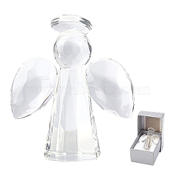 Transparent Glass Home Decorations, Angel, Clear, 47x55x21mm(DJEW-GA0001-04)