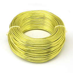 Round Aluminum Wire, Flexible Craft Wire, for Beading Jewelry Doll Craft Making, Green Yellow, 18 Gauge, 1.0mm, 200m/500g(656.1 Feet/500g)(AW-S001-1.0mm-07)