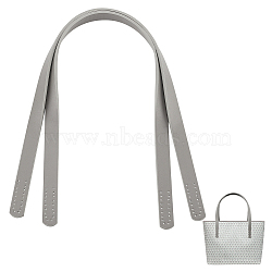 PU Imitation Leather Bag Handles, Sew on Bag Handles, Gray, 62.4x1.9x0.35cm, Hole: 1.6mm(FIND-WH0036-53D)