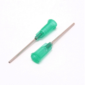 Plastic Fluid Precision Blunt Needle Dispense Tips, with 201 Stainless Steel Pin, Medium Aquamarine, 4.25x0.75cm, Inner Diameter: 0.42cm, Pin: 1.2mm, about 100pcs/bag