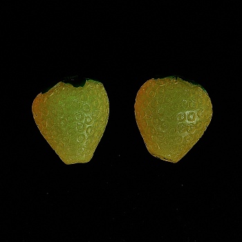 Luminous Resin Cabochons, Imitation Fruit, Glow in the Dark, Strawberry, 23.5x21.5x20.5mm