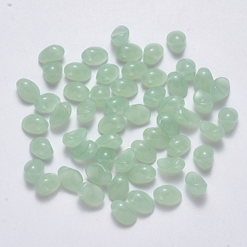 Spray Painted Imitation Jade Glass Charms, Oval, Dark Sea Green, 8.5x6x4.5mm, Hole: 1mm