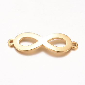 201 Stainless Steel Links connectors,  Infinity, Golden, 28.5x9.5x1mm, Hole: 1.5mm