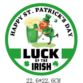 Saint Patrick's Day Theme PET Sublimation Stickers, Heat Transfer Film, Iron on Vinyls, for Clothes Decoration, Word, 226mm