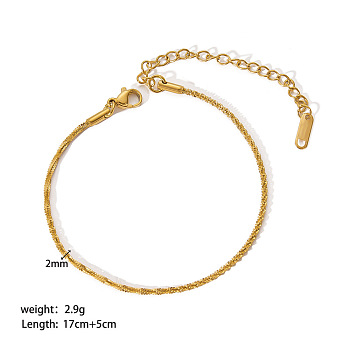 Stylish Titanium Steel Mesh Chain Bracelets for Women, Real 18K Gold Plated, 6-3/4 inch(17cm)