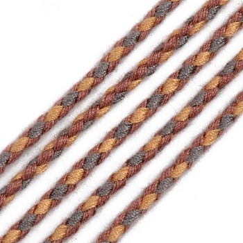Polyester Braided Cords, Sienna, 2mm, about 100yard/bundle(91.44m/bundle)