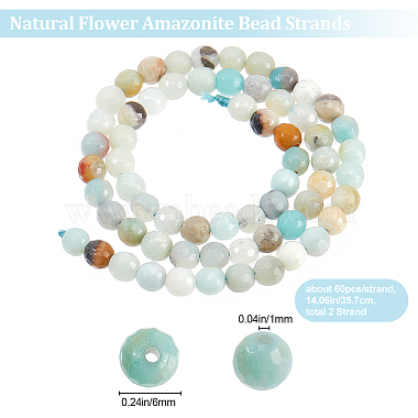 2 Strands Natural Flower Amazonite Beads Strands(G-BBC0001-40)-2