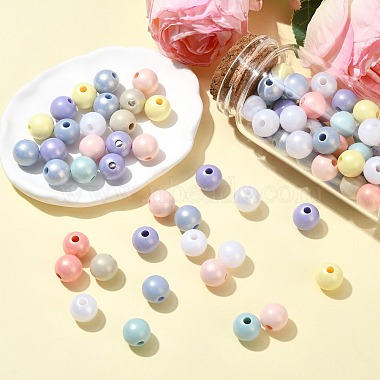 100Pcs Spray Painted Resin Beads(RESI-CJ0005-04)-5