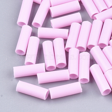 12mm PearlPink Tube Rubber Beads