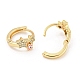 Star with Evil Eye Real 18K Gold Plated Brass Hoop Earrings(EJEW-L269-084G-02)-2