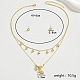 Elegant Copper Heart Elephant Brass Pendant Multi-layer Necklace & Stud Earring Sets for Women Casual Party(BW4596)-1