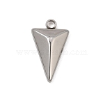 304 Stainless Steel Faceted Spike Charms, Cone Charms, Stainless Steel Color, 14.5x8.5x3mm, Hole: 1.6mm(SA-CBA5C29-03P)