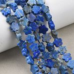 Natural Lapis Lazuli Beads Strands, Plum Blossom Flower, 6x6x2mm, Hole: 0.5mm, about 65pcs/strand, 15.35''(39cm)(G-B138-C22-01)