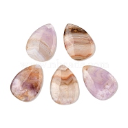 Natural Amethyst Lace Agate Pendants, Teardrop Charms, 24x17.5x4mm, Hole: 1.4mm(G-A244-04)