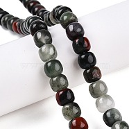 Natural African Bloodstone Beads Strands, Barrel, 10~10.5x9~9.5mm, Hole: 1.2mm, about 41~43pcs/strand, 14.37~16''(36.5~40cm)(G-T138-150)