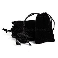 Rectangle Velvet Pouches, Gift Bags, Black, 7x5cm(TP-R022-5x7-01)