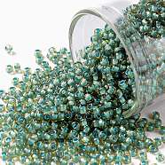 TOHO Round Seed Beads, Japanese Seed Beads, (308) Translucent Opal Picasso, 11/0, 2.2mm, Hole: 0.8mm, about 5555pcs/50g(SEED-XTR11-0308)