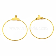 Iron Ring Hoop Earring Pendant, 2-Loop Link Pendants, Golden, 34.5x31.5x0.7mm, Hole: 1mm(IFIN-E025-02G)