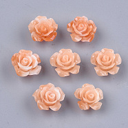 Synthetic Coral Beads, Dyed, Flower, Sandy Brown, 12x12x7mm, Hole: 1mm(CORA-S026-21B-07)