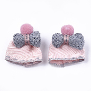 Handmade Cotton Cloth Costume Accessories, Hat, Misty Rose, 29~30x26~30x13~14mm(FIND-T021-05A)