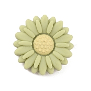 Food Grade Eco-Friendly Silicone Beads, Chewing Beads For Teethers, DIY Nursing Necklaces Making, Daisy, Dark Khaki, 19.5x7.5mm, Hole: 2mm(SIL-WH0014-11G)