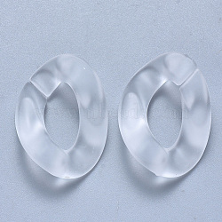 Transparent Acrylic Linking Rings, Quick Link Connectors, for Curb Chains Making, Frosted, Twist, Clear, 30x21x6mm, Inner Diameter: 16x8mm(OACR-S036-001B-K08)