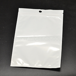 Pearl Film PVC Zip Lock Bags, Resealable Packaging Bags, with Hang Hole, Top Seal, Self Seal Bag, Rectangle, White, 10x7cm(OPP-L001-02-7x10cm)