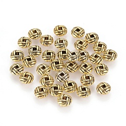 Zinc Alloy Spacer Beads, Flat Round, Cadmium Free & Lead Free, Antique Golden, 6x3.2mm, Hole: 2mm(X-PALLOY-ZN25847-AG-LF)