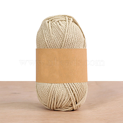 Cotton Yarns, for Knitting Crochet Supplies, Wheat, 2mm, about 92.96 Yards(85m)/Skein(PW-WGFC396-21)