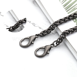 Metal Bag Chain Handle, Purse Chains for Hand Woven Bag Accessories, Gunmetal, 1000mm(PW-WG2FB77-10)