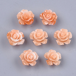 Synthetic Coral Beads, Dyed, Flower, Sandy Brown, 12x12x7mm, Hole: 1mm(CORA-S026-21B-07)