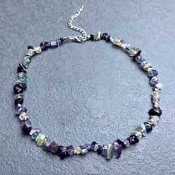 Natural Fluorite Chip Beaded Necklaces for Women(IW6789-13)