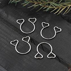 304 Stainless Steel Heart Clip on Nose Rings, Nose Cuff Non Piercing Jewelry for Women, Stainless Steel Color, 17x20x1mm(AJEW-A062-01B-P)