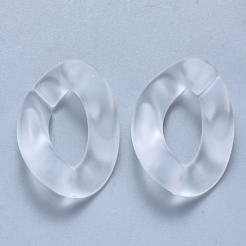 Transparent Acrylic Linking Rings, Quick Link Connectors, for Curb Chains Making, Frosted, Twist, Clear, 30x21x6mm, Inner Diameter: 16x8mm