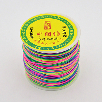 Round String Thread Polyester Fibre Cords, Colorful, 0.8mm, about 109.36 yards(100m)/roll
