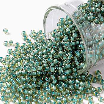 TOHO Round Seed Beads, Japanese Seed Beads, (308) Translucent Opal Picasso, 11/0, 2.2mm, Hole: 0.8mm, about 5555pcs/50g