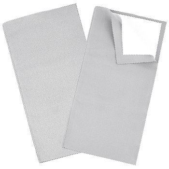 2Pcs 4 Layers Silver Polishing Cloth, Jewelry Cleaning Cloth, Sterling Silver Anti-Tarnish Cleaner, Rectangle, Light Grey, 35.5x18x0.2cm