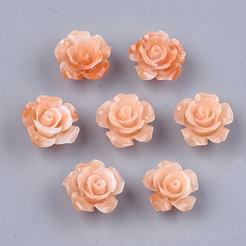 Synthetic Coral Beads, Dyed, Flower, Sandy Brown, 12x12x7mm, Hole: 1mm