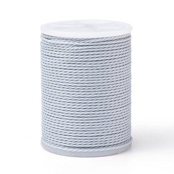 Round Waxed Polyester Cord, Taiwan Waxed Cord, Twisted Cord, Light Grey, 1mm, about 12.02 yards(11m)/roll