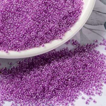 MIYUKI Round Rocailles Beads, Japanese Seed Beads, 15/0, (RRHB264) RaspbeRRy Lined Crystal, 1.5mm, Hole: 0.7mm, about 5555pcs/10g