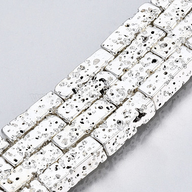 Electroplated Natural Lava Rock Beads Strands(X-G-T114-63S)-3