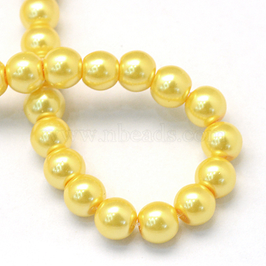 Baking Painted Pearlized Glass Pearl Round Bead Strands(HY-Q003-4mm-67)-4