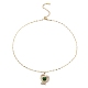 Ожерелья с подвеской в виде сердца из светлого золота и латуни с микропаве и кубическим цирконием(NJEW-E105-09KCG-04)-2