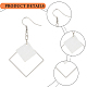 2 Pairs 2 Colors White Acrylic Rhombus Dangle Earrings(EJEW-AN0001-85)-3