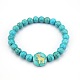 Bracelets extensibles en perles turquoise synthétiques pour femmes(XC6059-5)-1